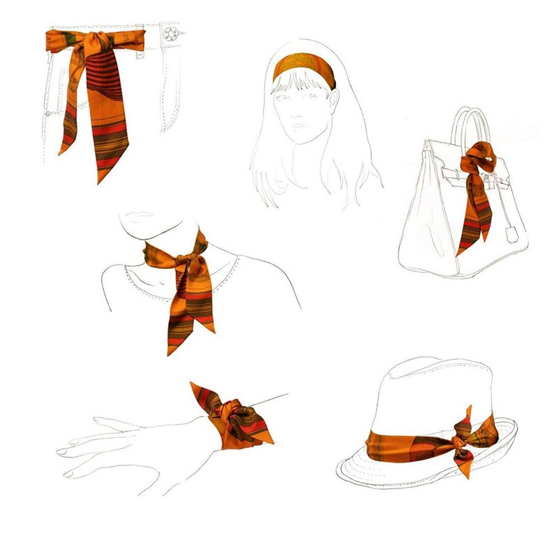 MosBug Fashion Bag Handbag Handle Ribbon Scarf Package Band Hair Head (Pattem A) - Image 5